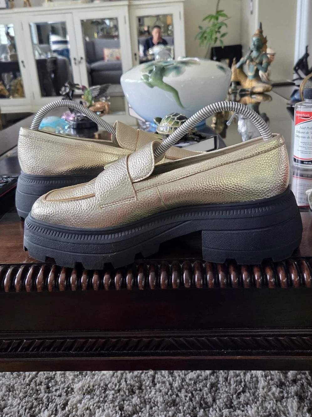 Katy Perry Collections Metallic Gold Chunky Platform Loafers